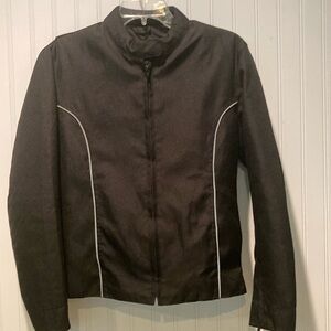 Jim Leather Motorcycle Cycle Jacket with Zip Out Quilted Lining Size Small